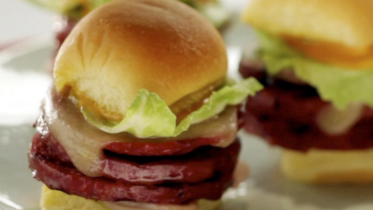 Cheesy Summer Sausage Sliders