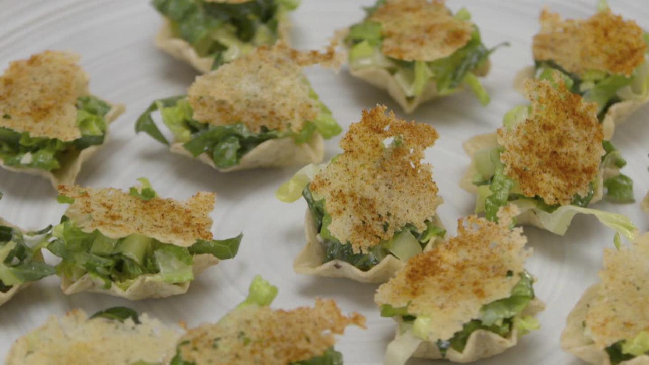 Caesar Salad Taco Bites
