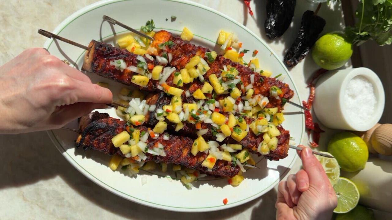 Al Pastor Tortilla Kebabs