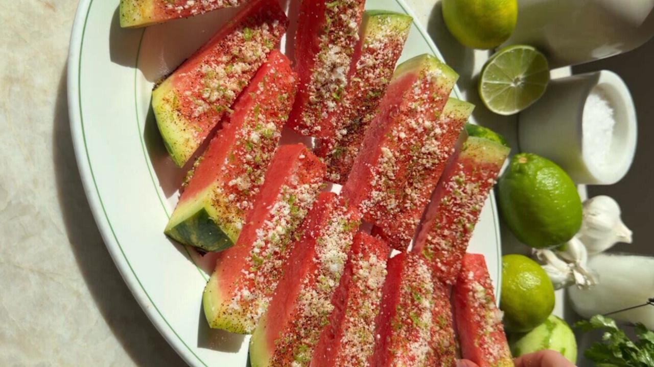 Cotija and Lime Watermelon Spears