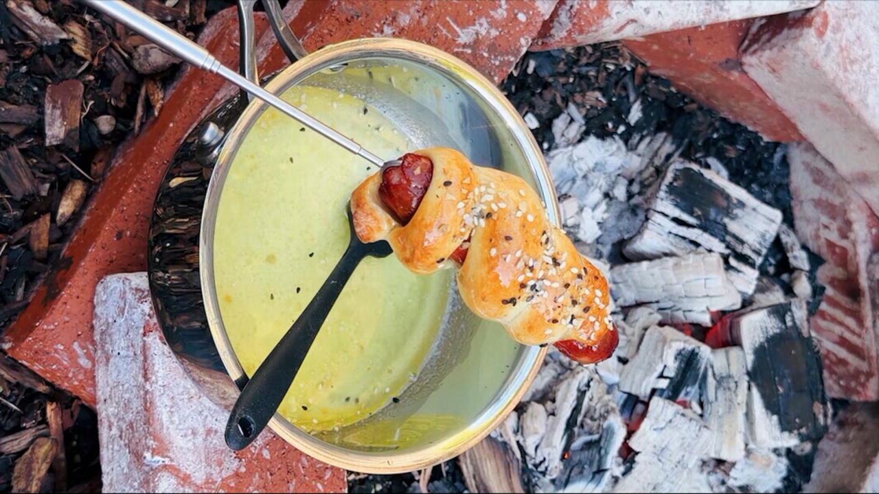 Camping Hot Dogs in a Blanket