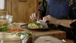 Leftover-Turkey Spring Rolls