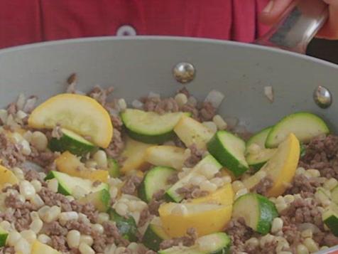 Ground Beef, Corn, and Squash Skillet