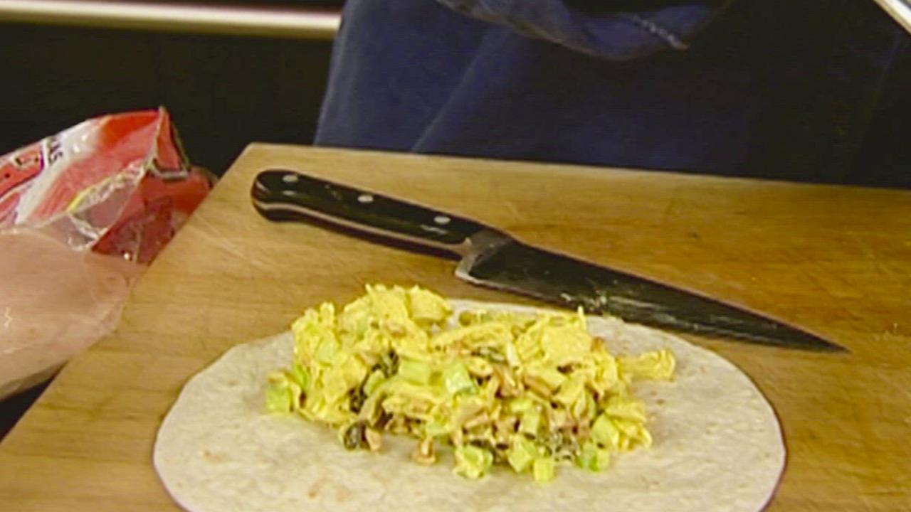 Ina's Curried Chicken Wraps