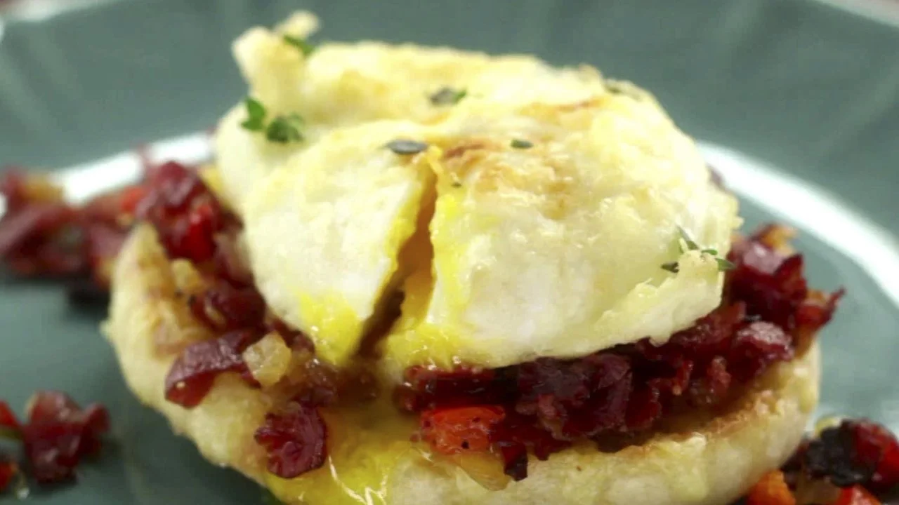 Fried Poached Egg and Hash