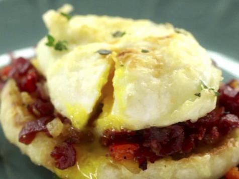 Fried Poached Egg and Hash