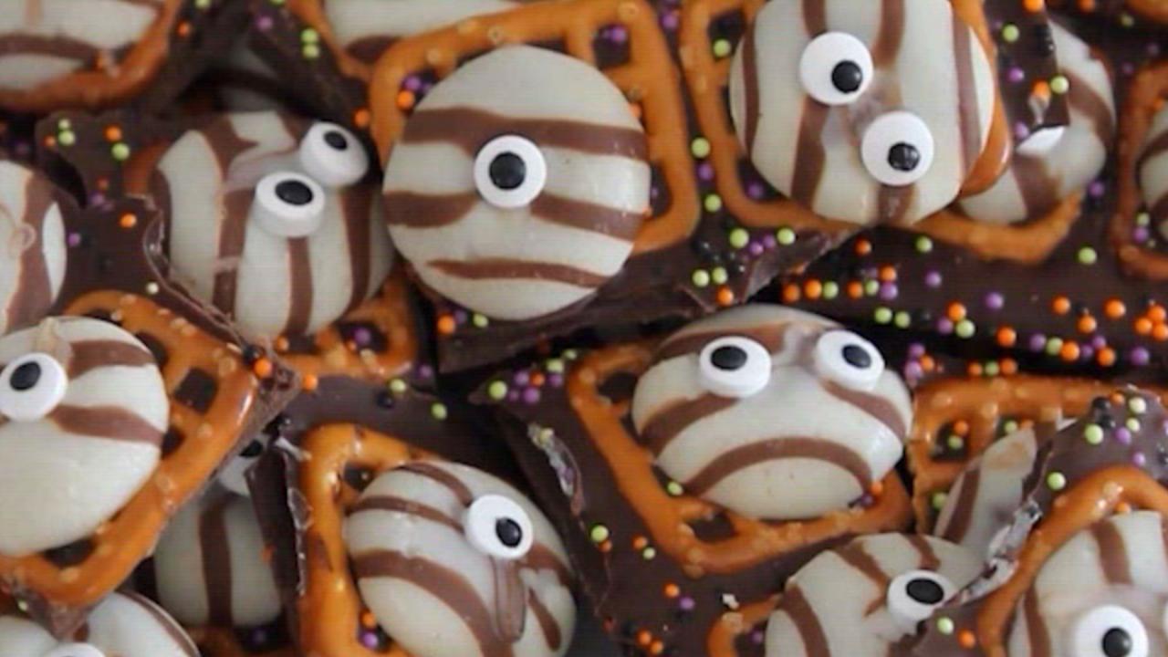 Eyeball Pretzel Bark