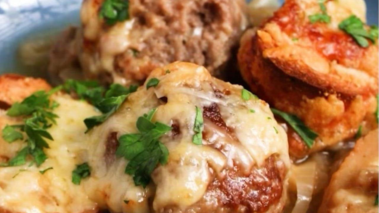 One-Pan French Onion Soup Meatballs