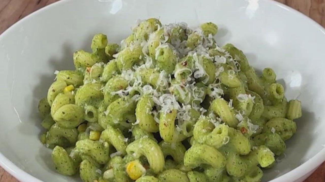 Grilled Whole Zucchini Pesto Pasta