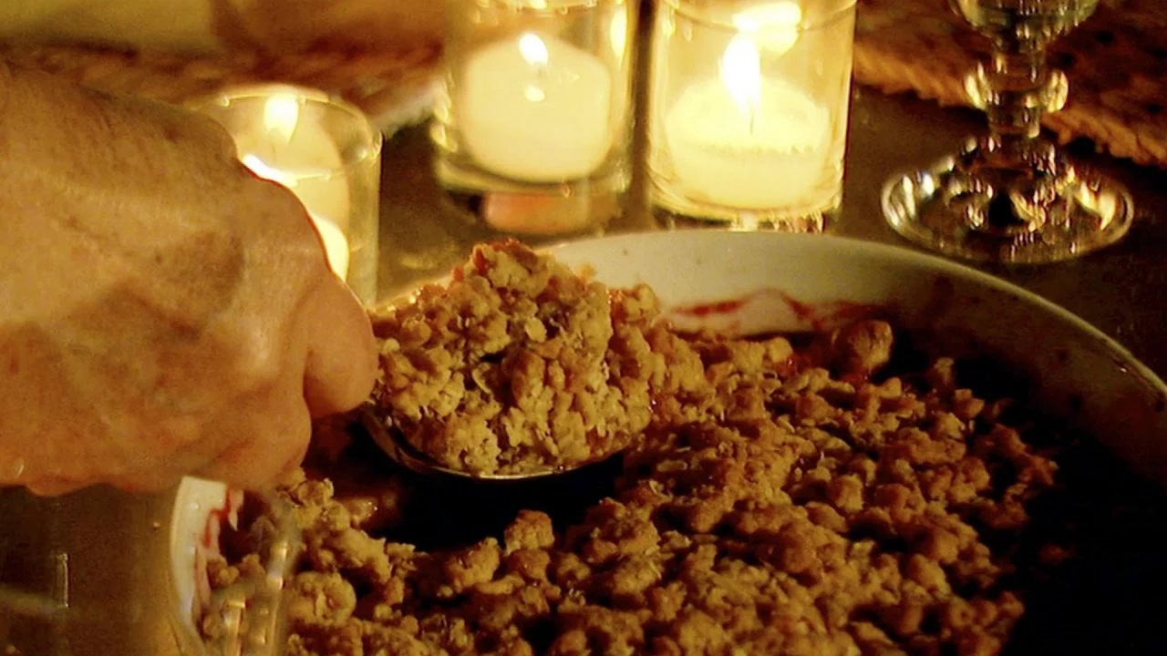 Ina's Strawberry Rhubarb Crisp