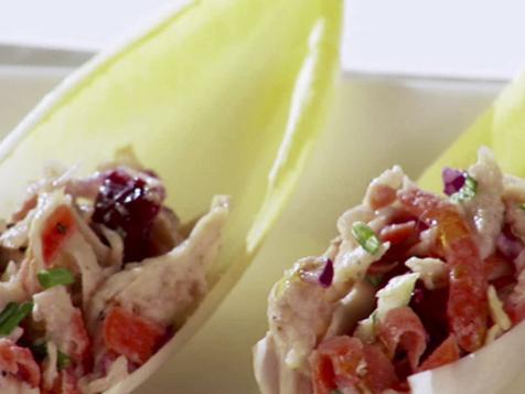 Chicken and Crunchy Slaw in Endive Leaves