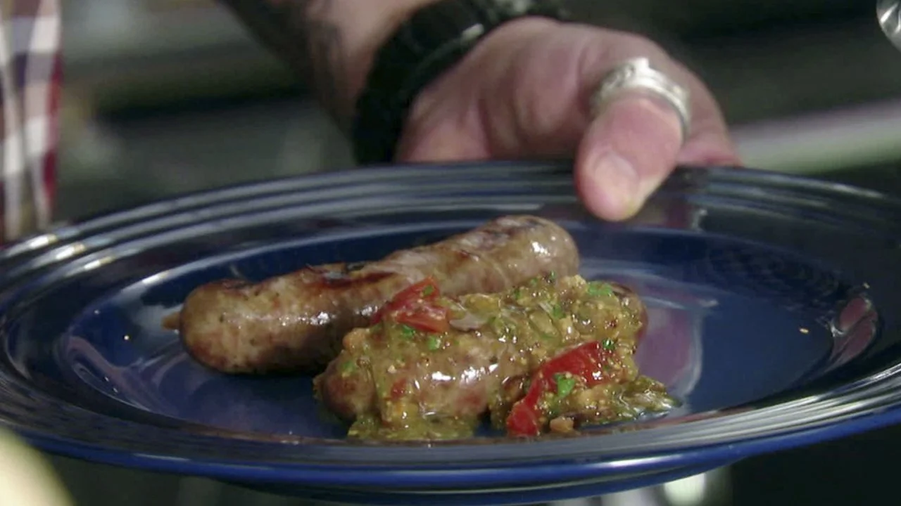 German Beer Brats with Peppers
