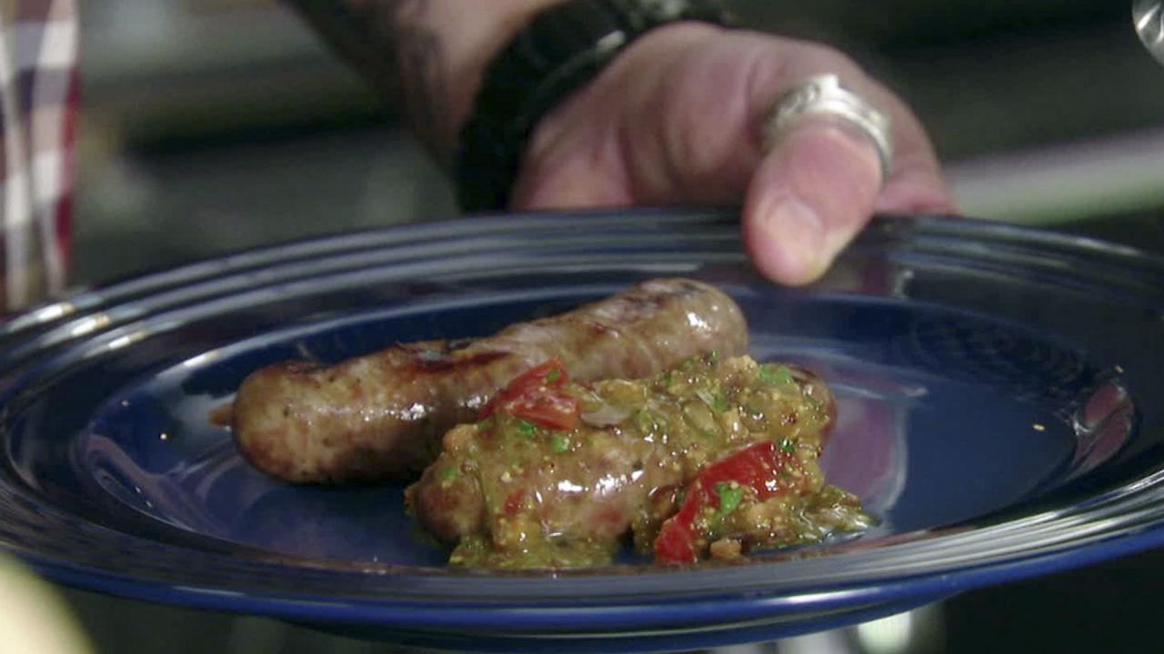 German Beer Brats with Peppers