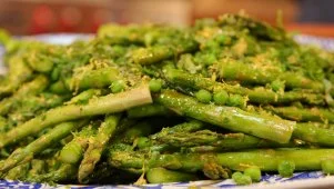 Roasted Asparagus and Peas