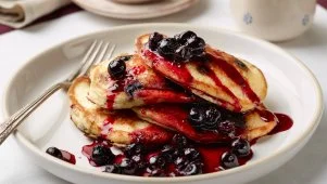 Hotcakes and Blueberry Compote