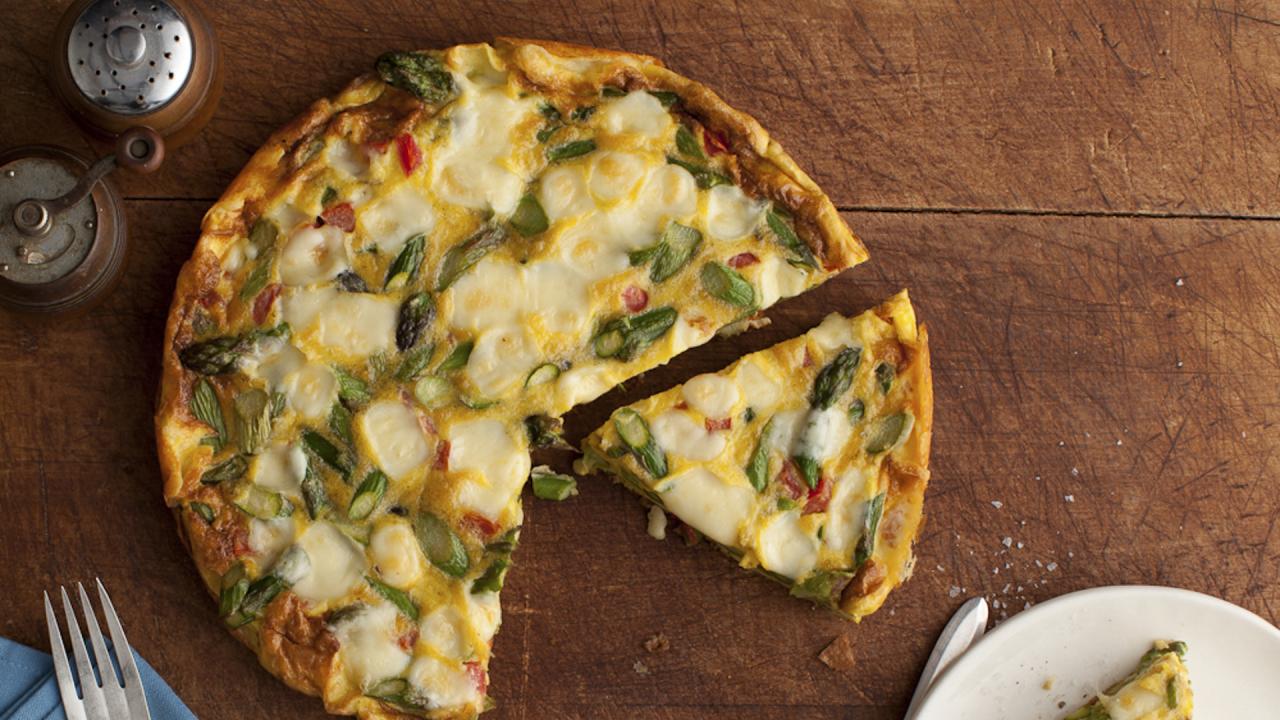 Giada De Laurentiis Makes Her Frittata With Asparagus, Tomatoes and Fontina