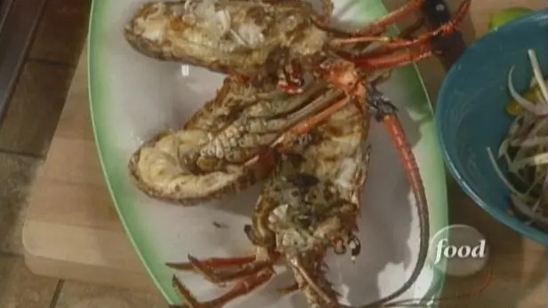 Whole Spiny Lobsters Split and Stuffed with Hearts of Palm Slaw Recipe | Food Network