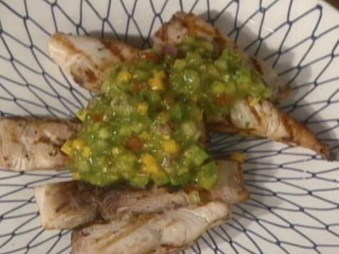 Grilled Mahi Mahi with Tomatillo and Mango Salsa