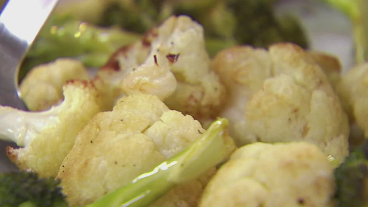 Roasted Cauliflower and Broccoli