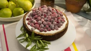 Cranberry Meringue Cake