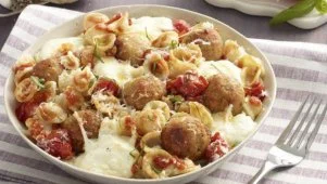 Orecchiette with Mini Chicken Meatballs
