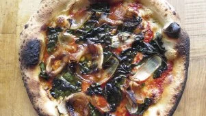 Kale and Honey Pizza