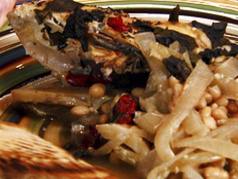 Tuscan Chicken with White Beans and Wilted Greens