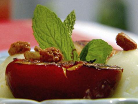 Grilled Plums with Sorbet