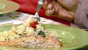 Honey Glazed Salmon with Orzo