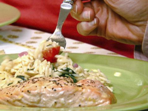 Honey Glazed Salmon with Orzo