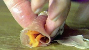 Prosciutto and Carrot Bundles