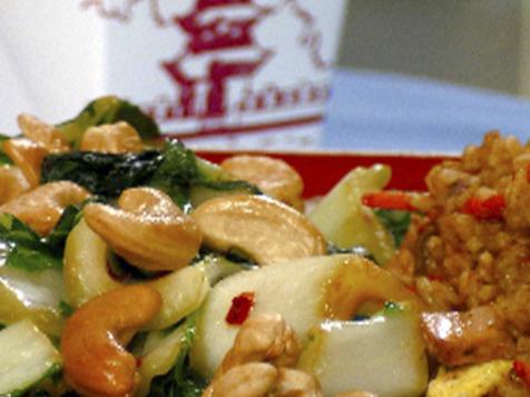 Wilted Bok Choy with Soy Sauce and Cashews