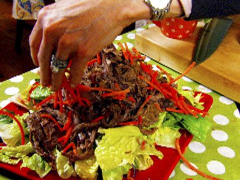Asian Beef Salad with Cilantro, Scallions and Sesame Seeds