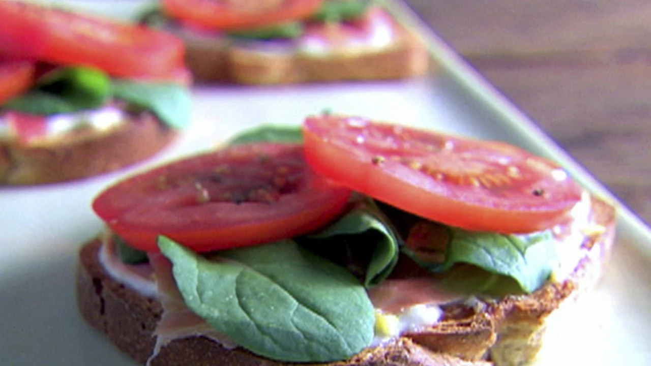 Open-Faced Prosciutto Panini