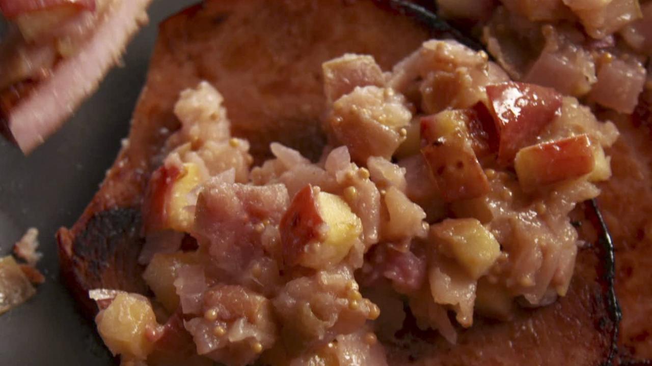 Ham Steaks with Apple Chutney