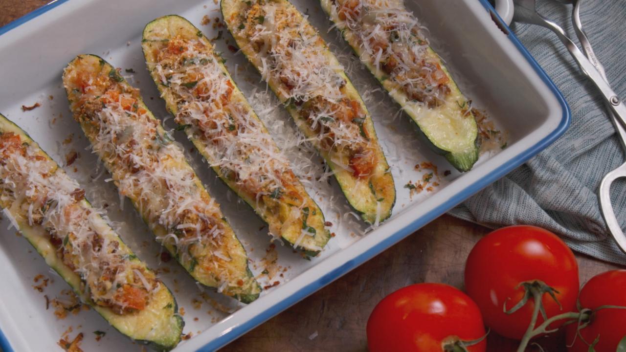 Sausage-Stuffed Zucchini Boats