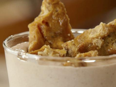 Strawberry-Rhubarb Jam with Frozen Yogurt Parfait and Homemade Walnut Brittle