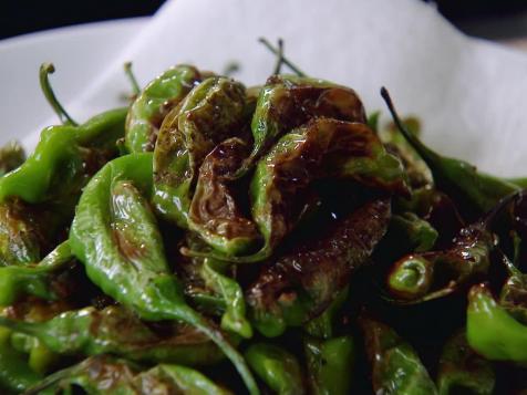 Blistered Shishito Peppers with Olive-and-Basil Salt