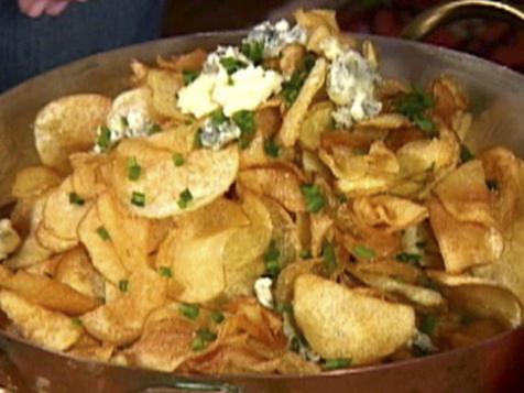 Homemade Potato Chips with Bleu Cheese and Chives