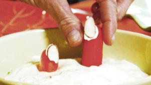 Carrot Fingers With Ranch Dip