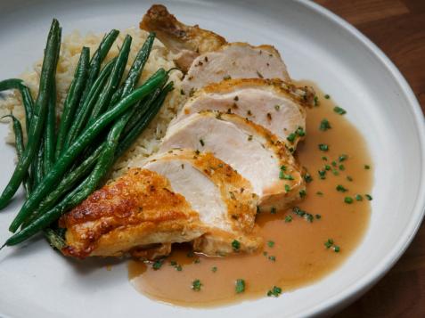Seared Chicken, Rice Pilaf and Green Beans