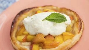 Summer Peach-Rhubarb Crostata