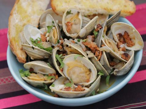 Steamed Tequila-Chorizo Clams