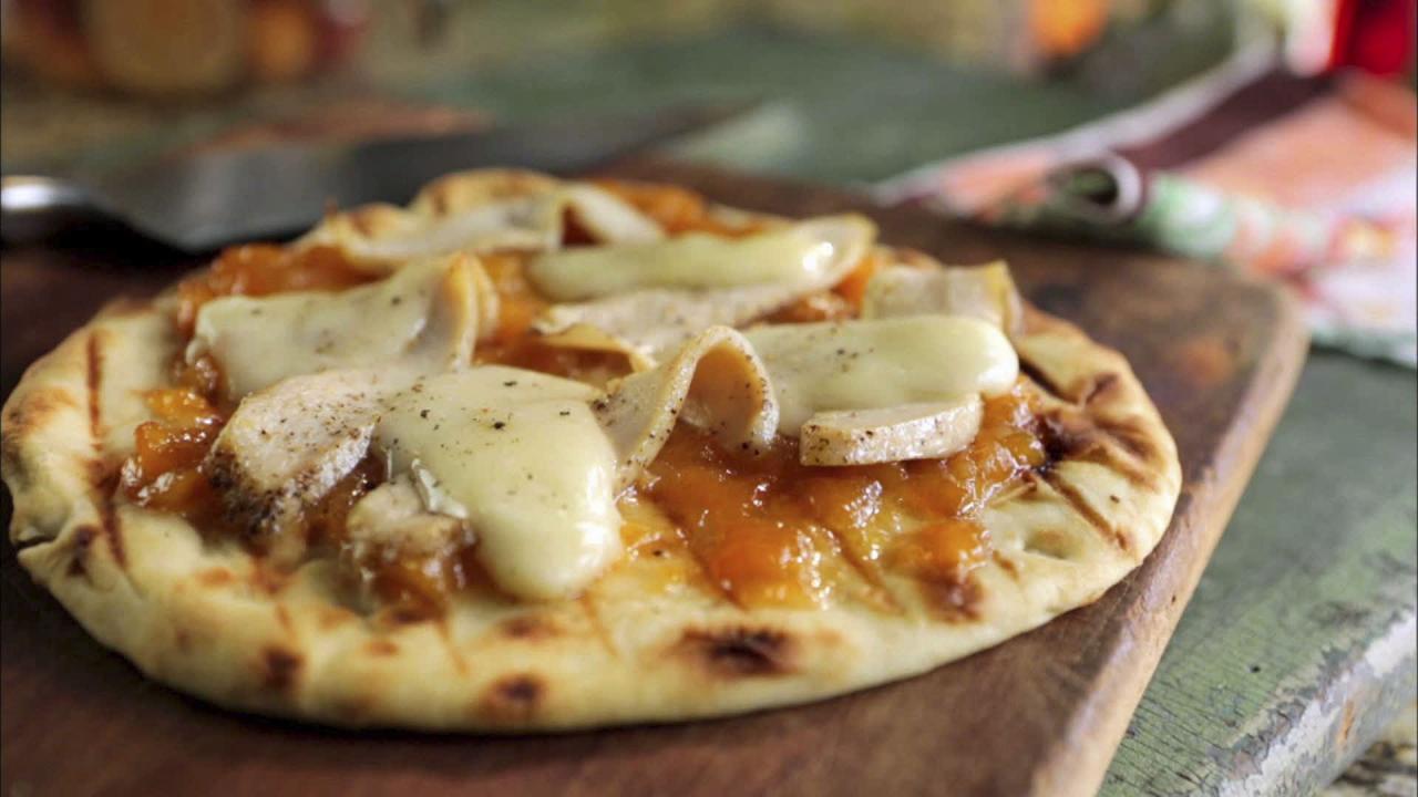 Chicken, Peach and Brie Pizza