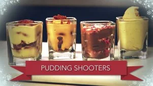 Four Spiked Winter Pudding Shots
