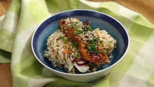 Miso Salmon on Noodle Salad