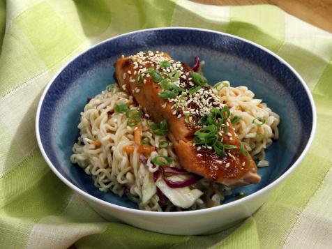 Miso Salmon on Noodle Salad