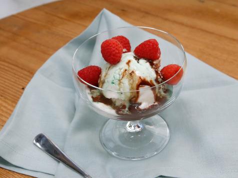 Creme de Menthe Sundae with Homemade Chocolate Sauce
