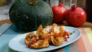Squash-Shiitake Wontons