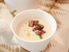 Host Giada de Laurentiis' dish, White Velvet Soup, as seen on Food Network’s Giada’s Holiday Handbook, Season 1.